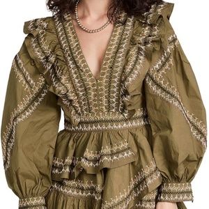 BRAND NEW ULLA JOHNSON ANAIS DRESS IN GREEN